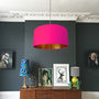 Watermelon Pink Lampshades With Copper Or Gold Lining, thumbnail 2 of 9