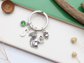 Personalised Cute Squirrel And Acorn Keyring Nature Lover Gift, 3 of 11