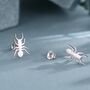 Sterling Silver 2D Ant Stud Earrings, thumbnail 1 of 11