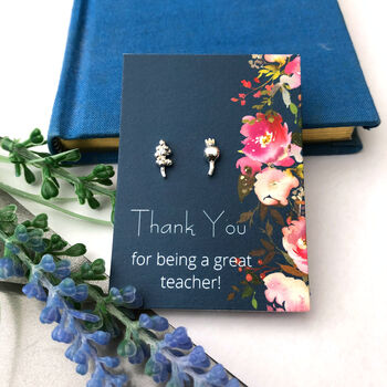 Thank You Teacher Lavender And Poppy Seed Head Earrings, 9 of 10