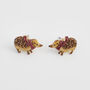 Cosy Hedgehog Charm Stud Earrings, thumbnail 1 of 5