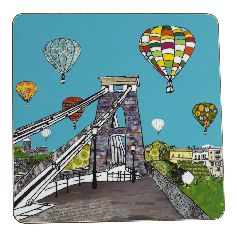 Balloons Over The Toll Bridge Square Teapot Stand, 1 of 3