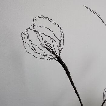 Three Handmade Wire Parrot Tulips Stems, 3 of 12