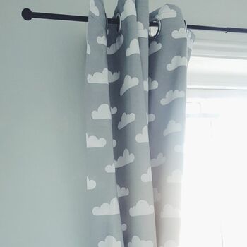 Blackout Nursery Grey Clouds Curtains, 2 of 2