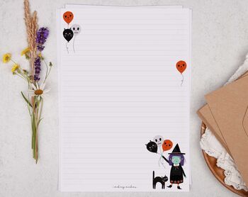 A4 Letter Writing Paper With Halloween Witch, 4 of 6