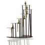 Abstract Seated Figures Brass And Black Decorative Art, thumbnail 2 of 6