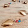 Recycled Metal Gold Heart Bells With Beads, thumbnail 9 of 10
