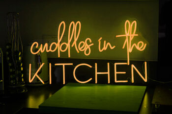 'Cuddles In The Kitchen' Neon LED Sign, 8 of 12