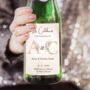 Personalised Floral Initials Wedding Champagne Label, thumbnail 2 of 4