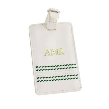 Personalised White Cricket Luggage Tag, 5 of 10