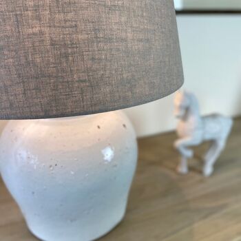 Etna Aged White Ceramic Glaze Table Lamp Base, 6 of 8