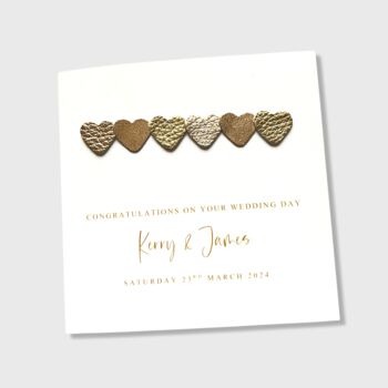 Personalised Wedding Card Gold Leather, 3 of 3