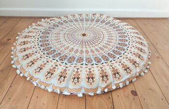 Elegant Round Mandala Floor Cushion Cover, 8 of 9