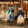 Chali: Charcoal And Sand Duo Colour Block Woven Basket, thumbnail 8 of 9