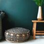 Black And Stone Embroidered Pouffe, thumbnail 1 of 1