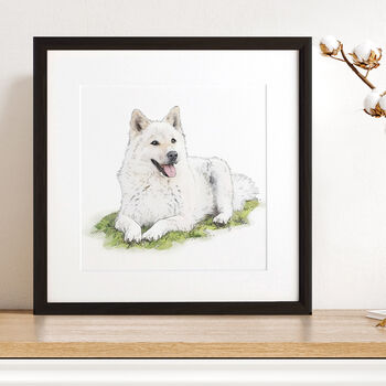 Watercolour Pet Dog Lover Portrait, 9 of 11