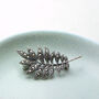 Sterling Silver Marcasite Leaves Small Brooch, thumbnail 1 of 10