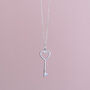 Sterling Silver Heart Key Pendant Necklace, thumbnail 1 of 5