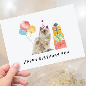 Personalised Ragdoll Cat Birthday Card By Mitzi Prints