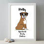 Boxer Dog Personalised Name And Personality Print, thumbnail 1 of 3