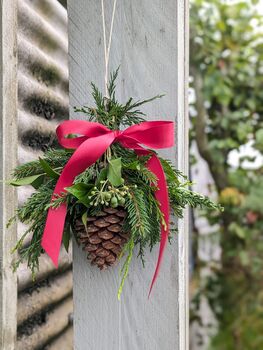 Hanging Pine Cone And Festive Seasonal Foliage | Wall Or Door Decoration, 4 of 6