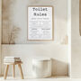 Toilet Rules Bathroom Wall Print, thumbnail 3 of 5