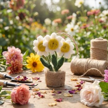 Handmade Pot O' Flowers Hanging Felt Decorations, 5 of 7