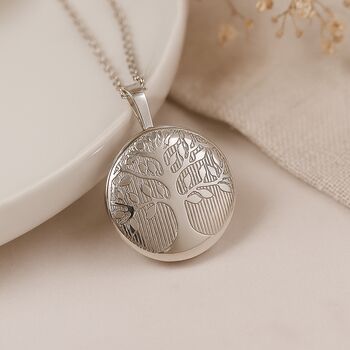 Personalised Sterling Silver Tree Of Life Photo Locket Necklace, 2 of 10