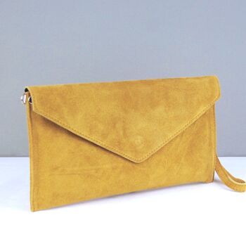 Personalised Suede Leather Envelope Clutch Bag, 12 of 12