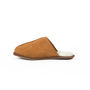 Mens Handmade Tan Sheepskin And Suede Slippers, thumbnail 3 of 7