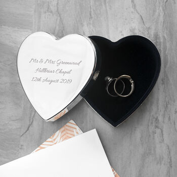 Personalised Classic Silver Plated Heart Trinket Box, 4 of 9