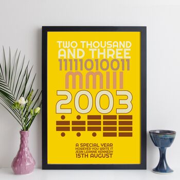 Personalised 21st Birthday 2003 Print With Message Gift, 5 of 10