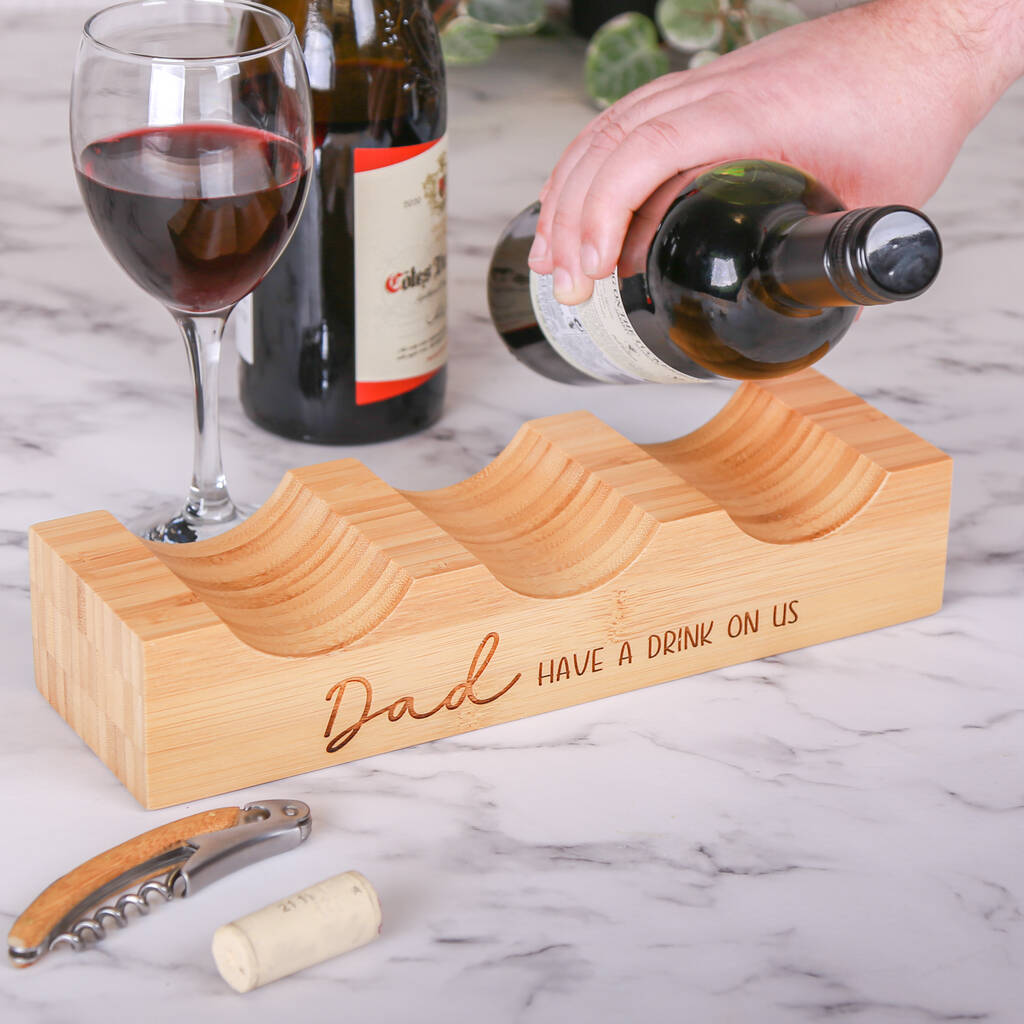 Personalised Bamboo Wine Bottle Holder By Duncan Stewart
