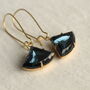 Art Deco Navy Blue Sapphire Earrings, thumbnail 9 of 11