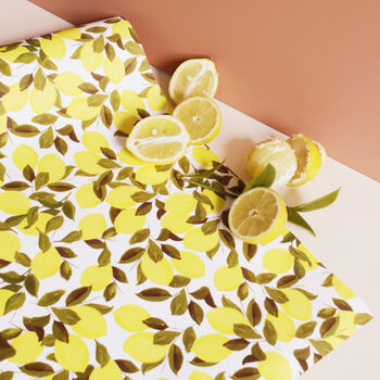 Citrus Lemon Pattern Wrapping Paper Sheet, 3 of 4