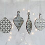 Christmas Tree Decoration, Nordic Fair Isle Set, thumbnail 1 of 5