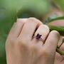 Solid 9ct Gold Amethyst Guinevere Ring, thumbnail 2 of 7