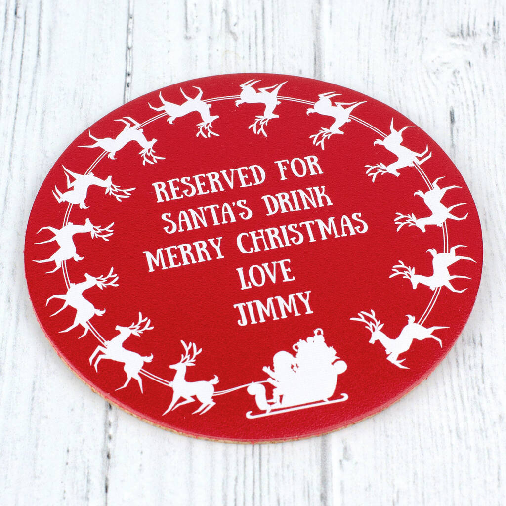 Reserved For Santas Drink Christmas Coaster By Petiquette Collars