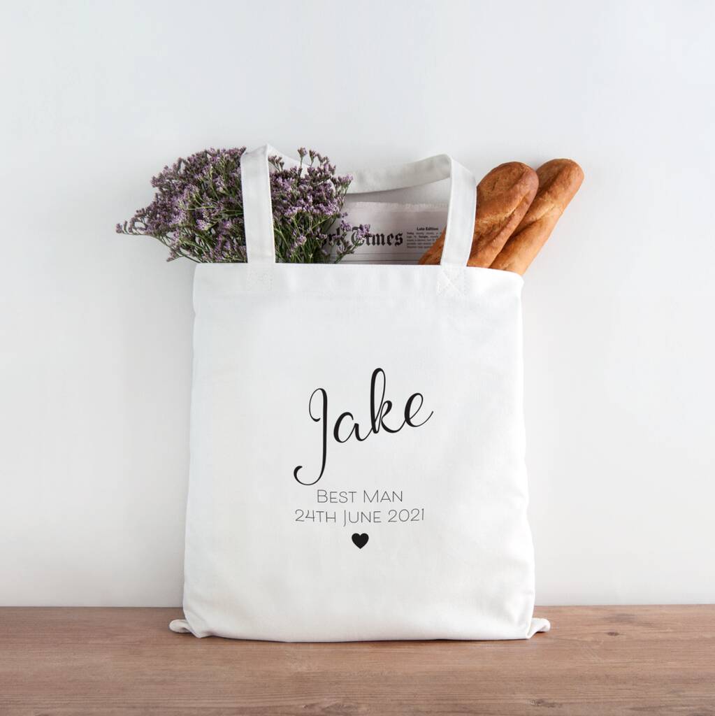 Personalised Best Man Wedding Tote Bag By Chips & Sprinkles ...