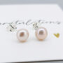 Sterling Silver Pink Freshwater Pearl Stud Earrings, thumbnail 5 of 8