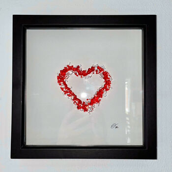 Crystal Clear And Red Heart Framed Art Work, 2 of 7