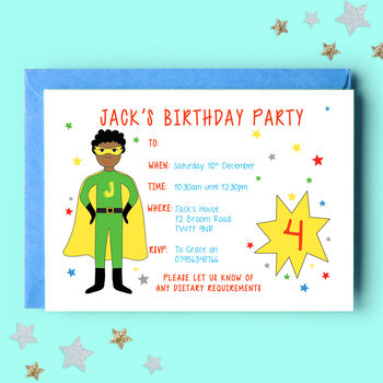 Superhero Personalised Birthday Party Invitations, 2 of 4