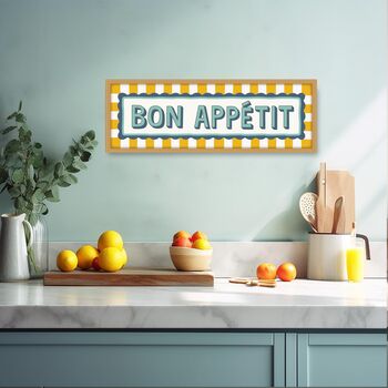Stripe Border Bon Appetit Framed Print, 8 of 8