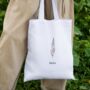 Personalised Birthday Birth Flower White Or Ivory Cream Tote Bag, thumbnail 1 of 3