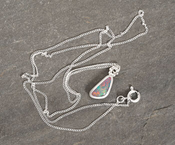 Colourful Australian Opal Doublet Necklace In Sterling Silver, 2 of 3