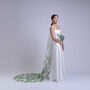 'Azalea Forest' Green Ethereal 3D Flower Wedding Veil, thumbnail 2 of 9