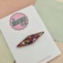 Purple, Gold And White Glitter Resin Hair Clip / Shimmer Barrette / Fashion Hair Accessory./ Geometric Statement Slide / Gift For Friend, thumbnail 3 of 5