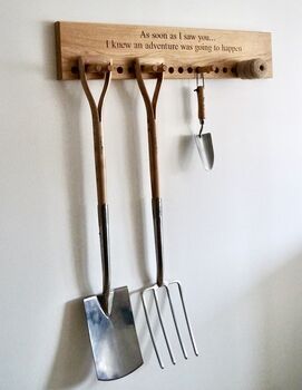 Personalised Wooden Garden Tool Rack, 2 of 3