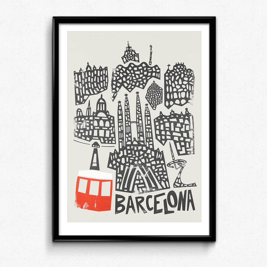 Barcelona City Print By Fox & Velvet