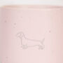 Dachshund Engraved Pink Ceramic Tea/ Coffee Mug, thumbnail 2 of 5
